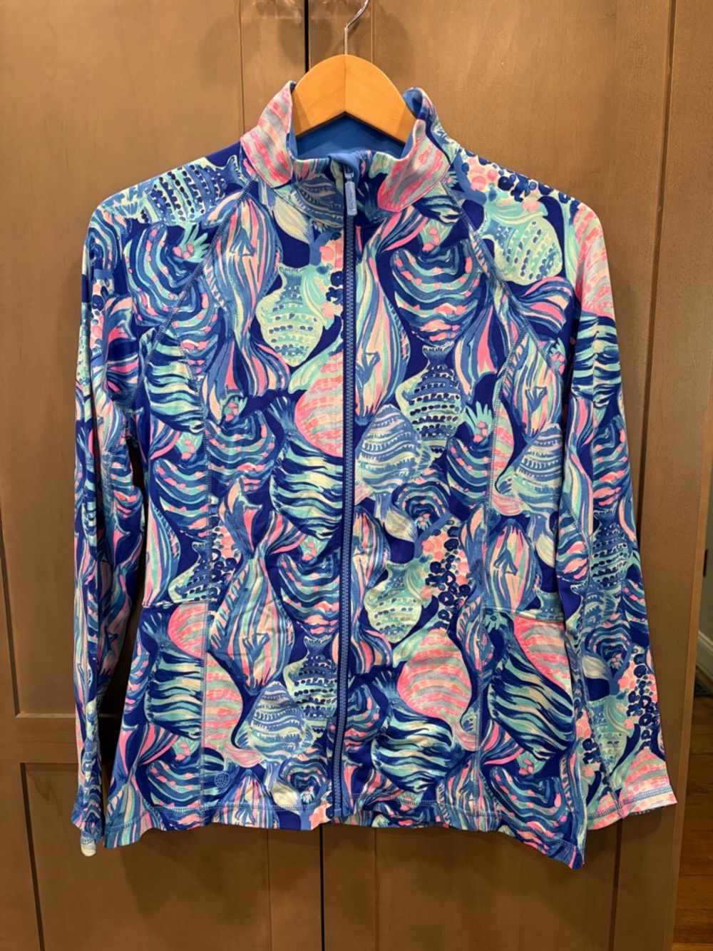 Lilly Pulitzer Navy Multicolor Luxletic Zip Jacket